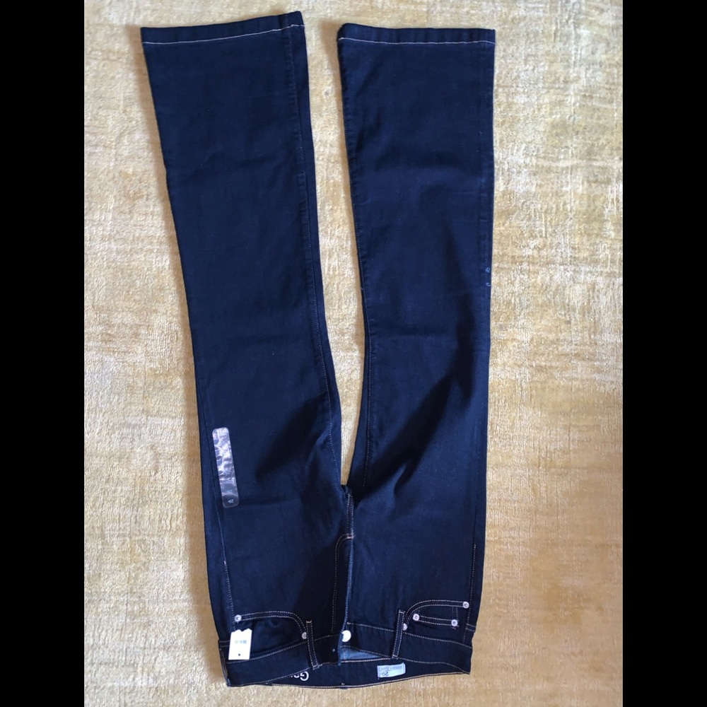 Wide leg blue jeans